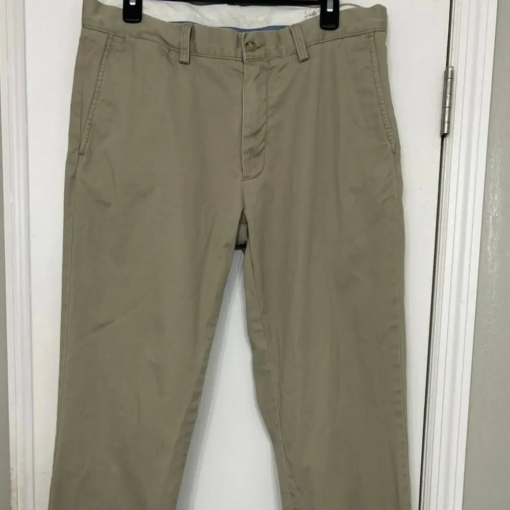 Polo Ralph Lauren Classic Fit Chino Pants 34x32 Khaki 100% Cotton Preppy Ivy